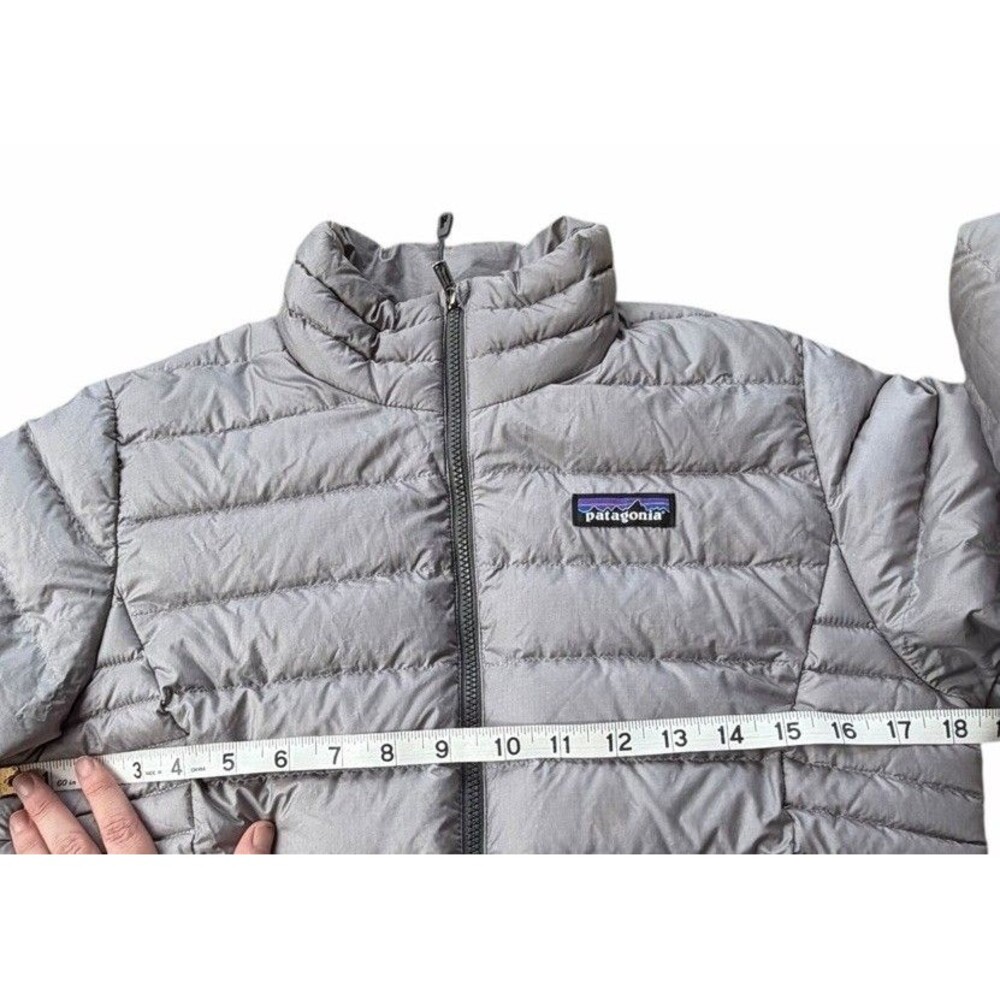 Patagonia Goose Down Sweater Puffer Jacket Womens Small Light Gray Lightweight - Picture 3 of 10